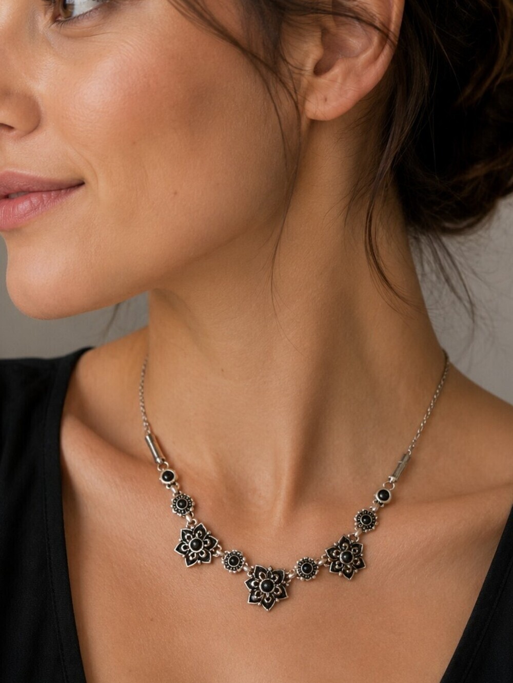 BRIGHTON Garden of Eden Floral Bib Chain Necklace
